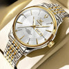 Montre quartz homme Fontainebleau argentée dorée vue rapprochée