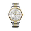 Montre quartz homme Fontainebleau argentée dorée vue de face OLEVS