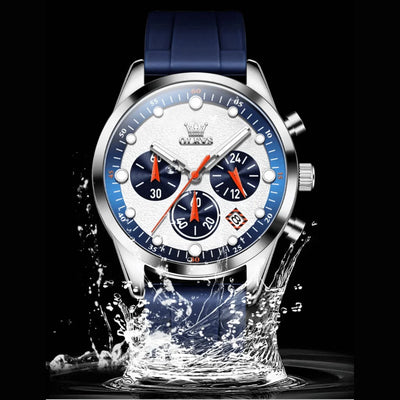 Montre sport homme Marseille bleue éclaboussures d'eau