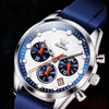Détail compteurs cadran montre sport Marseille bleue
