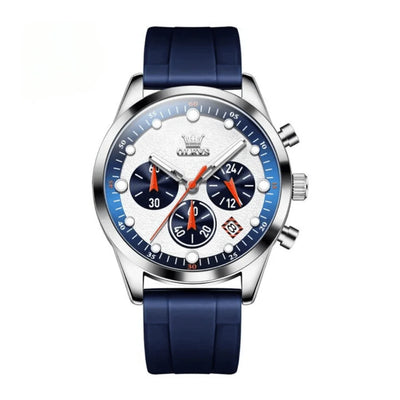 Montre sport homme Marseille bleue vue de face OLEVS