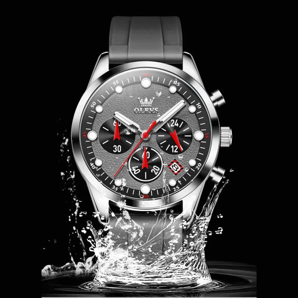 Montre sport homme Marseille grise éclaboussures d'eau