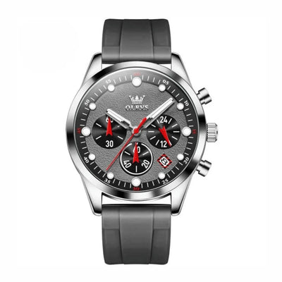 Montre sport homme Marseille grise vue de face OLEVS