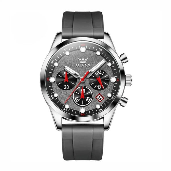 Montre sport homme Marseille grise vue de face OLEVS