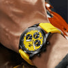Montre sport homme Marseille jaune tenue sportive
