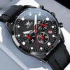 Détail compteurs cadran montre sport Marseille noire