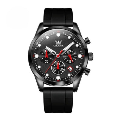 Montre sport homme Marseille noire vue de face OLEVS