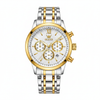 Montre chronographe homme OLEVS Brest argentée et dorée vue de face