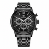 Montre chronographe homme OLEVS Brest noire vue de face sur fond blanc