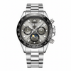 Montre chronographe homme OLEVS Cannes grise et argentée vue de face