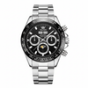 Montre chronographe homme OLEVS Cannes noire et argentée vue de face